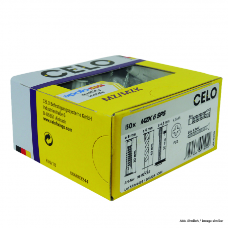 Cheville multi-matériaux avec collerette MZK 6 + vis SPS 4,5x45