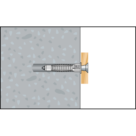 Cheville multi-matériaux avec collerette MZK 6 + vis SPS 4,5x45