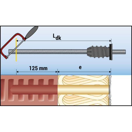 ResiTHERM® 12, 2 pcs, tige d'ancrage M12x260 acier inoxydable A4, raccord fileté M12x70 acier inoxydable A4