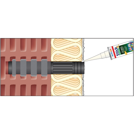 ResiTHERM® 37/120 M12, kit de 2 pièces comprenant le mortier d'injection ResiFIX VY300SF, acier inoxydable A4