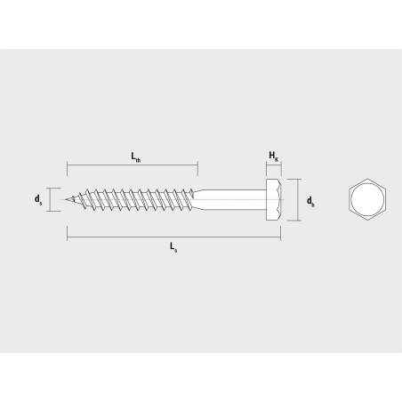 Vis à Bois Reyher DIN 571 – Six Pans, Diamètre 12mm, Longueur 340mm, Galvanisée